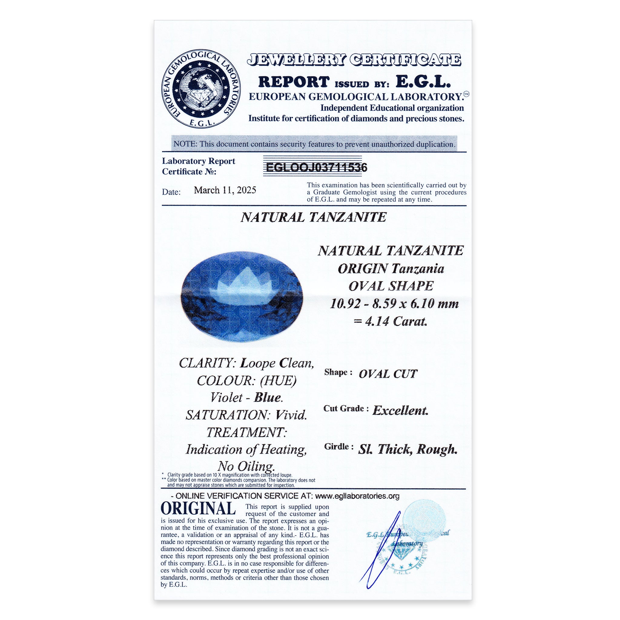 Tanzanite Oval 4,14ct
