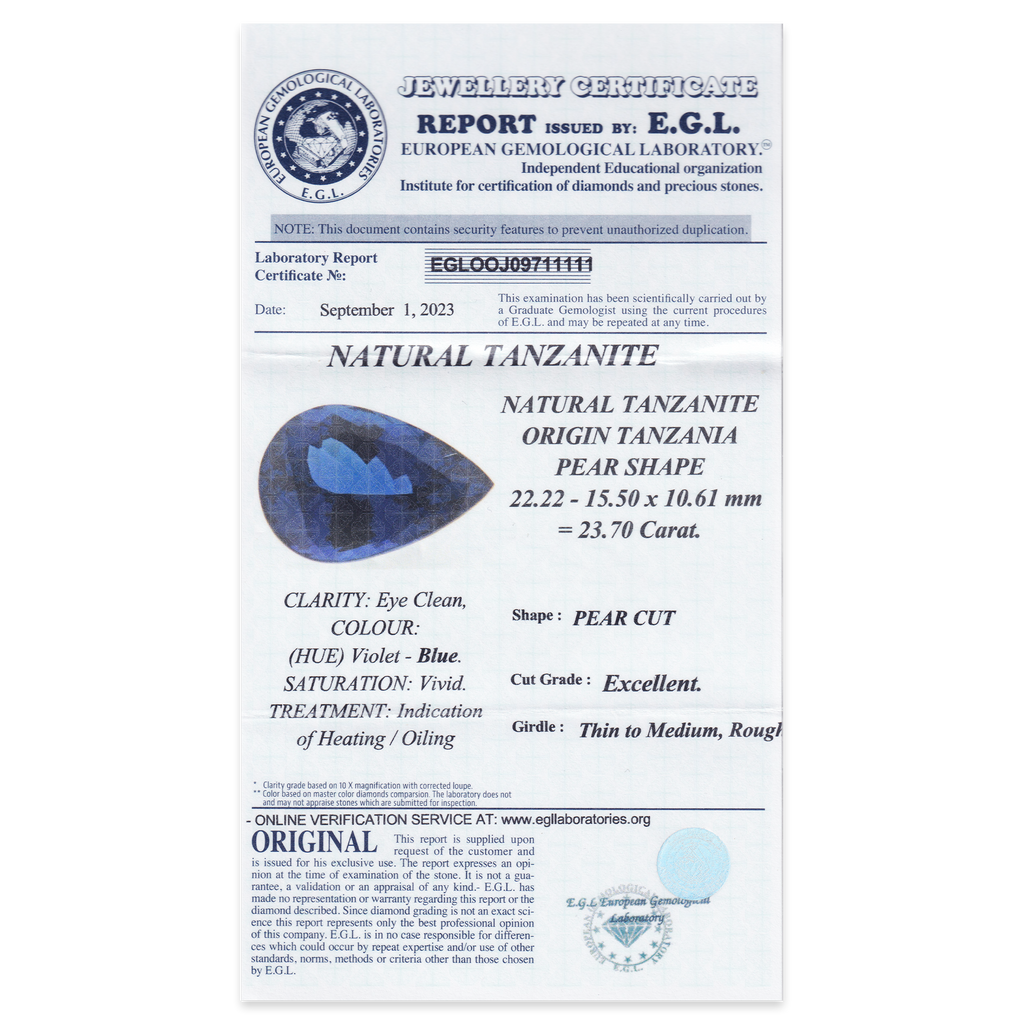 Tanzanite Pear 23,70ct