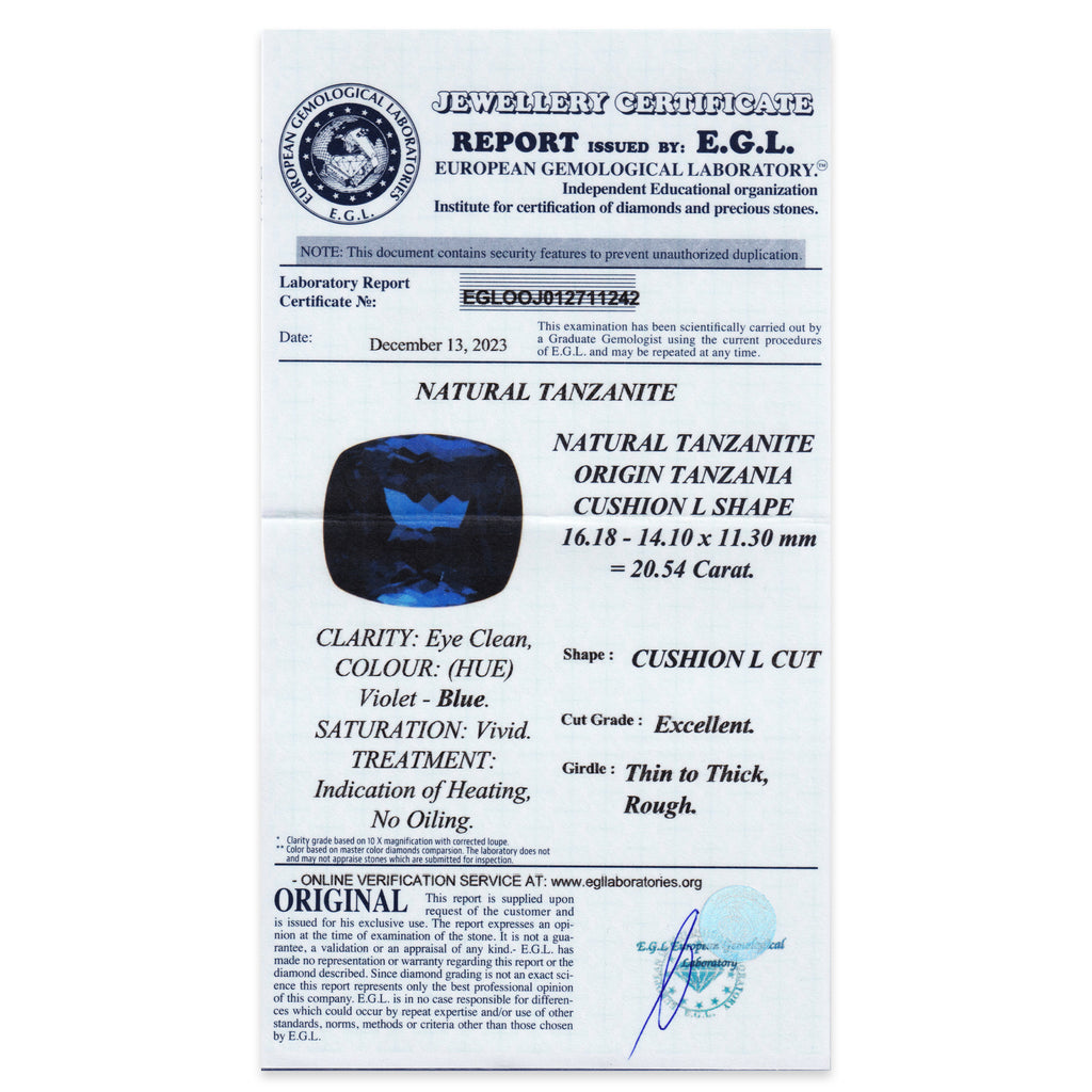 Tanzanite Cushion 20,54 ct