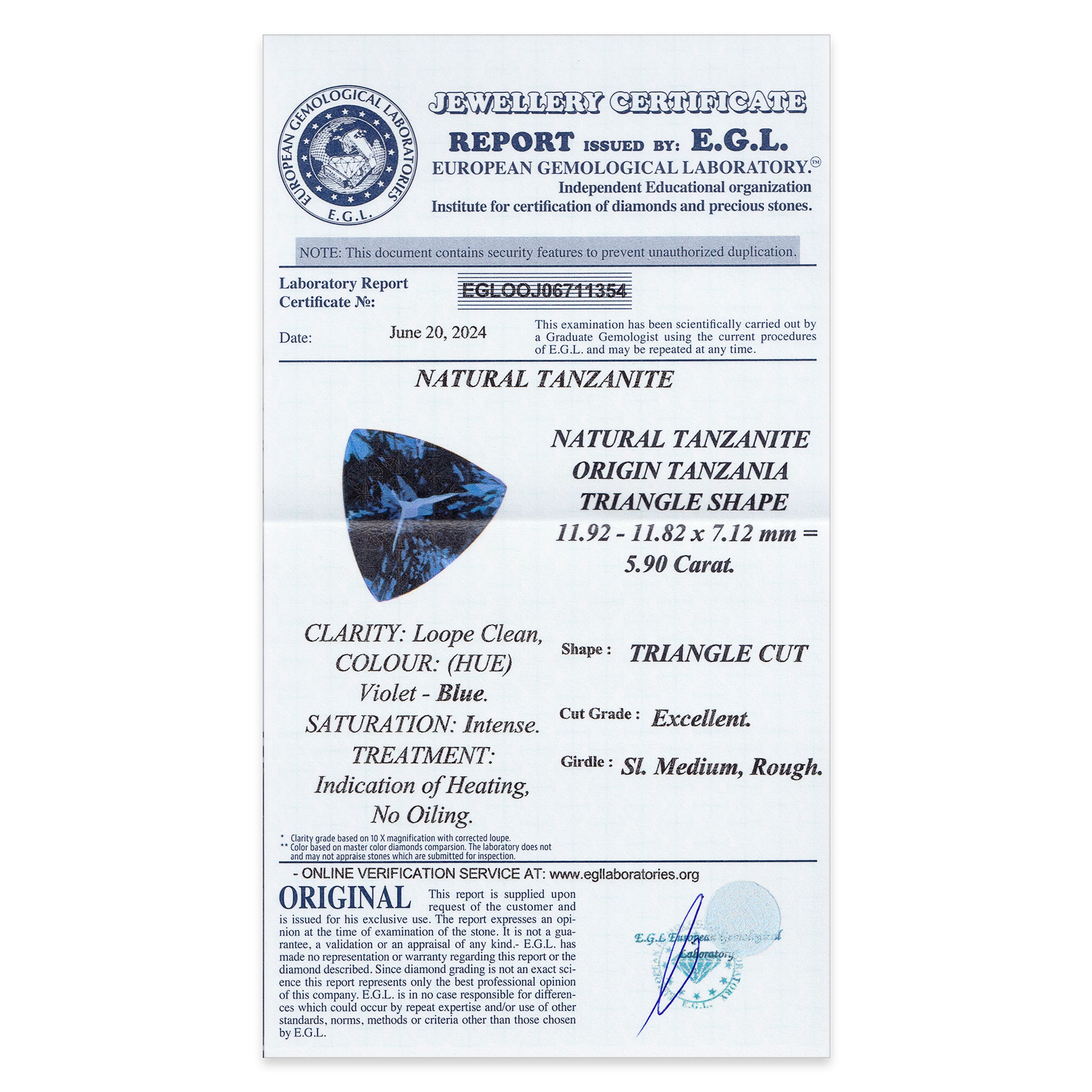 Tanzanite Triangle 5,90 ct